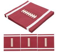 Hoement Lot de 20 Serviettes Décoratives Football en Papier Marron, Douces et Très Absorbantes, pour Camping et Fêtes Thème du Football