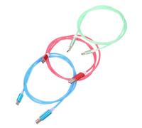 Hoement Lot de 3 Câbles de Charge USB Type C Éclairage LED Fluide, Câble Tressé en TPE, Charge Rapide pour Téléphones Portables et Ordinateurs