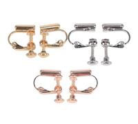 Hoement Lot de 3 Paires de Clips D’Oreilles Réglables sans Piercing Boucles D’Oreilles Non Perçantes en Métal Confortable Conversion DIY pour Oreilles sans Trou Usage Couleur Aléatoire