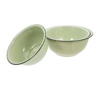 Hoement Lot de 3 Set de Bols à Mélanger en Émail Vintage Diamètre 16-18-20 Cm Couleur Vert Fruité Vaisselle Émaillée Résistante et Polyvalente Cuisine Bol de Voyage et D'apéritif
