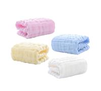 Hoement Lot De 4 Débarbouillettes En Coton Pour Bébé Absorbantes Et Réutilisables Rot En Mousseline Rose Bleu Jaune Blanc Serviettes Pour -né Pratiques Parents Modernes