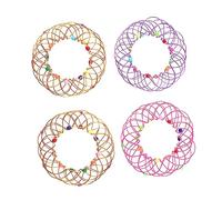 Hoement Lot De 4 Jouets en Fil De Fer Mandala 36 Paniers Sphériques Uniques pour Garçons Et Filles Adultes Compacts Portables Couleur Aléatoire