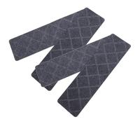 Hoement Lot de 4 Tapis Antidérapants pour Escaliers en Polyester Réutilisables, 40x10 Cm, Couleur Gris Foncé à Texture Diamantée, Tapis de Marches D’escalier Auto-adhésifs pour Protection