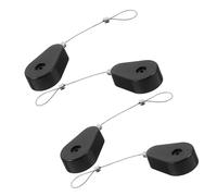 Hoement Lot de 4 Verrou à Fil Rétractable Noir 1 Mètre avec 2 Clips de Verrouillage, Câble Antivol Télescopique pour Télécommandes, Manettes de Jeu et Ordinateurs Portables, Dispositif