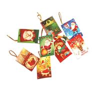 Hoement Lot de 50 Cartes de Noël Miniatures en Papier Naturel à Texture Douce Motifs Aléatoires pour Décoration de Sapin et Événements Festifs Style Aléatoire