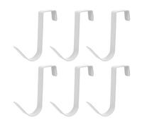 Hoement Lot de 6 Crochets de Porte en Acier au Carbone Blanc Forme S Organisateur de Porte Robuste pour Vêtements Serviettes et Paquet pour Placards la Cuisine et Salle de Bain