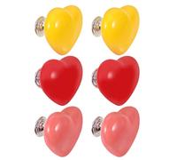 Hoement Lot de 6 Poignées de Meuble en Céramique de Cœur Grandes Tailles Rouges Blanches et Roses Boutons-Poussoirs de Chasse d'Eau Compatibles pour Tiroirs et Portes Accessoires