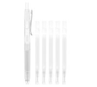 Hoement Lot de Set de Stylo Marqueur Thermosensible Blanc pour Tissu avec 6 Recharges 0,8 Mm, Stylo à Coudre Effaçable la Chaleur pour Couture, Quilting et Broderie, Outil de Marquage