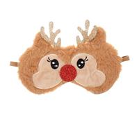 Hoement Masque de Sommeil en Peluche Motif Cerf Plat Bandeau Opaque pour Dormir Doux et Confortable Accessoire de Nuit pour Blocage Lumière Naturelle Présent Original