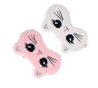 Hoement Masques de Sommeil pour Garçon et Filles en Peluche Douce, Lot de 2, Forme Chat, Légers et Occultants, pour Siestes et Nuits Paisibles