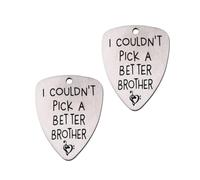 Hoement Médiators pour Guitare 2pcs Fins en Acier Titane Léger et Portable Plectres Argentés Solide Accessoires pour Guitare Électrique et Acoustique