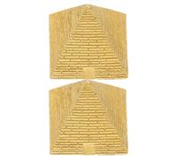 Hoement Modèle de Pyramide Égyptienne 2 Pièces en Résine Rétro pour Bureau | Ornement Artistique Léger, Accessoire Photo, Décor de Salon, Finition Dorée