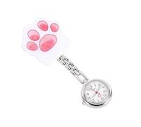 Hoement Montre Infirmière Lumineuse Forme Patte de Chat en Acier Inoxydable et Plastique, Design Portable Rond, pour Surveillance en Milieu Hospitalier Couleur Aléatoire