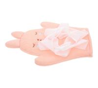 Hoement Moufles de Bain Bébé Double Face Exfoliantes Tissu Doux Rose Moufles de Toilette pour Garçon et Filles -Nés Motif Lapin Nettoyant Puissant pour Peau Sensible Accessoire Bain