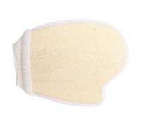 Hoement Moufles Exfoliants en Loofah Naturel Beige pour Gommage Corporel Confortable Mousse Riche, Accessoires de Bain Soin du Corps