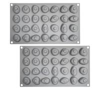 Hoement Moule en Silicone Alimentaire 28 Cavités pour Chocolat et Truffes Antiadhésif Flexible 2 Pièces Design Galets Réalistes pour Pâtisserie et Décoration de Gâteaux