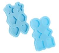 Hoement Moules en Silicone pour Résine Époxy 2pcs, Formes Étoile, Cœur, Rond et Carré, Faciles à Démouler, pour Création de Boucles D'oreilles et Loisirs Créatifs