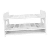 Hoement Organisateur de Bureau en Bois Blanc pour Ciseaux et Tubes à Essai, Rack Polyvalent de Rangement et Organisation pour Usage Quotidien la Maison
