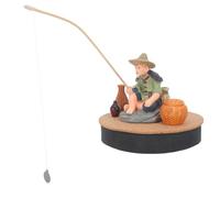 Hoement Ornement Flottant de pêcheur Ancien en Style Figurine Chinoise, adapté à la décoration de Paysage d'aquarium, résistant à la déformation, livré en 1 Set, matériau écume