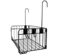 Hoement Panier Suspendu Multifonctionnel Grosse Capacité et Accès Facile en Acier Carbone Noir Cuisine et Rangement de Serviettes