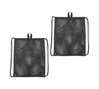 Hoement Paquet à Cordon en Filet avec Poignée Pliable, 2 Pièces Polyester | Rangement Respirant, Poche en Maille Transparente, pour Maillots, Lessive, Voyages et Sorties