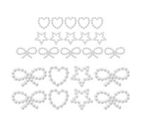 Hoement Perles Délicates pour Ongles en Abs Blanc Léger, Accessoires Créatifs et Uniques pour Nail Art Diy, Boîte de Perles à Dos Plat de Demi-cercle, pour Festival Style Plusieurs styles