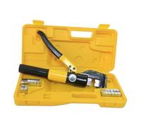 Hoement Pince à Sertir Hydraulique Manuelle Portable avec Tête Rotative pour Câbles Cuivre et Aluminium Outil de Sertissage Compact avec Coffret de Transport Robuste Capacité Tonnes pour