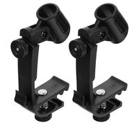 Hoement Pince pour Microphone de Batterie Antichoc Réglable, Support Micro pour Cercle de Batterie Standard, Lot de 2 Clips Robustes pour Pied de Microphone, Accessoires Percussion Studio