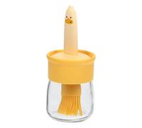 Hoement Pinceau à sauce barbecue en silicone, flacon pratique jaune, résistant à haute température, adapté pâtisserie et aux grillades