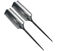 Hoement Pinceau à Teinture pour Cheveux Brosse Multi-usage 2pcs Double Face en Plastique Noir pour Capillaire, pour Usage Domestique et Coiffure DIY
