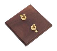Hoement Plaque Murale en Bois Marron 86 Type avec Interrupteur à Bascule Double Commandes, Installation Facile, Fonctionnement Fiable pour Maison et Bureau au Style Rustique Vintage
