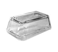 Hoement Plateau à Beurre Transparent Verre Rectangulaire Plat de Service pour Dessert et Fromage Boîte à Beurre pour Table et Cuisine