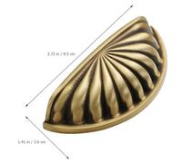 Hoement Poignée de Meuble en Laiton Couleur Moka, Style Coquille, Entraxe 76 Mm, Poignée de Porte D'armoire et Commode en Métal, Accessoire Solide pour Rénovation Intérieure