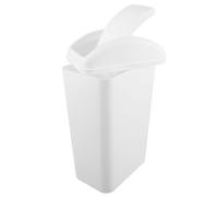 Hoement Poubelle Cuisine à Couvercle Basculant en Plastique Blanc, Grosse Capacité avec Mécanisme à Clapet, Design Étroit et Gain de Place pour Chambres et Salles de Bain