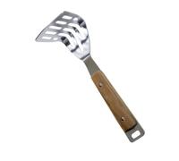 Hoement Presse Purée Manuel Acier Inoxydable avec Manche Bois Pilon Purée pour Pomme de Terre et Ail Accessoire Cuisine Pratique pour Maison et Cuisine