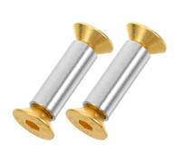 Hoement Rivet à Tête Plate en Laiton Doré pour Manche de Couteau - Vis de Coutelier Robuste pour Fixation de Manches en Bois - Accessoire DIY pour Quincaillerie de Couteaux Lot de 2