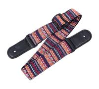 Hoement Sangle de Ukulélé Réglable Rouge en Nylon et Cuir Boucle de Cou, Ceinture Ajustable pour Ukulélé 21-26 Pouces, Accessoire Pratique pour Concerts et Répétitions
