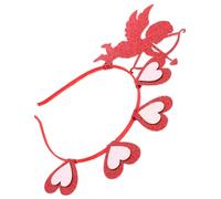 Hoement Serrage-tête en Paillettes et Feutre pour Fête Saint-valentin de Cœur Rouge Bandeau Ajustable Accessoire Polyvalent pour Mariages et Soirées