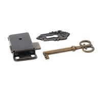 Hoement Serrure Chinoise Antique Encastrée en Métal 54X28 MM Bleu Vert Lot de Verrous Vintage pour Meubles Classiques Tiroirs Boîtes à Bijoux et Armoires Serrure de Remplacement