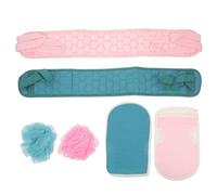Hoement Set D'accessoires de Bain en Coton Comprenant Moufles Exfoliants et Boules de Bain, Doux et Efficaces pour Éliminer Poussière et Huile, pour Toute la Famille Couleur Aléatoire