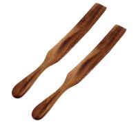 Hoement Spatules à Beurre en Bois de Hêtre 2 Pièces, Petit Racloir à Beurre Ergonomique, Épandeur Ménager Cuisine, Pâtisserie et Fromage, Ustensiles Légers pour Usage Domestique