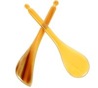 Hoement Stylo à Points D'acupuncture Beige 2 Pièces en Matériau Synthétique pour Massage du Visage Yeux, Texture Lisse, Barre D'acupression Sûre