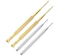 Hoement Stylo de Auriculaire 4 Pièces en Acier Inoxydable Argenté et Or, Stylo de Massage des Points D'acupuncture Précis, Outil Auriculaire pour Auto- et Stimulation Corporelle