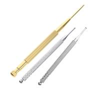 Hoement Stylo Détecteur Points D’acupuncture Auriculothérapie 3 Pièces Acier Inoxydable et Cuivre, Outil Massage Manuel Visage Portable, Compact pour Soins Santé et Voyage