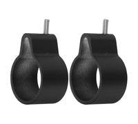 Hoement Support de Rail Robuste en Acier Inoxydable Noir, Lot de 2 Pièces, Support de Plafond pour Tringle à Vêtements, Capacité de Charge Élevée, Design Gain de Place pour Balcons