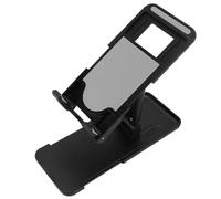 Hoement Support de Téléphone Noir Pliable Réglable en Alliage D'aluminium et Abs et Pied de Bureau Rotatif Portable pour Smartphone Tablette, Streaming