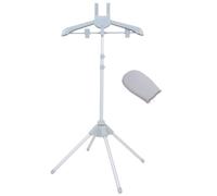 Hoement Support pour Défroisseur Vapeur Réglable en Alliage D'aluminium Pliable Hauteur 84-160cm Étendoir à Linge pour Petits Espaces et Repassage Vertical