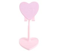 Hoement Support Téléphone de Bureau de Cœur Rose Hauteur Télescopique et Base Antidérapante, Support Rotatif Réglable pour Téléphone et Tablette la Maison