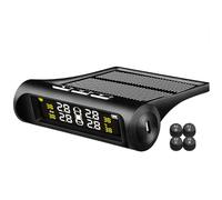 Hoement Système Tpms Solaire de Surveillance Pression Pneus Voiture Ip67 | Fil, 433,92 Mhz, Capteurs ABS Métal, Étanchéité Ip67, Suivi Temps Réel, Noir