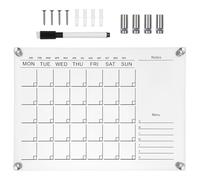 Hoement Tableau Mémo Mural Effaçable à Sec Transparent en Acrylique, Format S, Stylo Blanc et 4 Punaises, Calendrier Hebdomadaire pour Maison, École et Bureau, Fournitures Scolaires